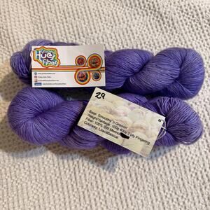 Groovy Hues Fiber Purple Pain Merino Wool Silk Knitting Crochet Yarn 2 Skeins